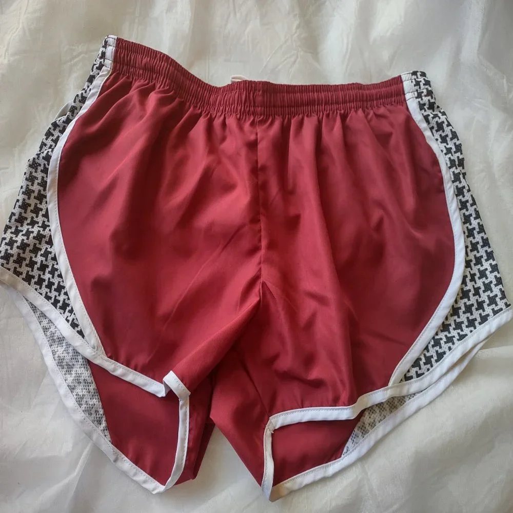 Soffe Burgundy / Maroon Printed Elasticated Waist Athletic Short Size L Lined - Picture 7 of 9